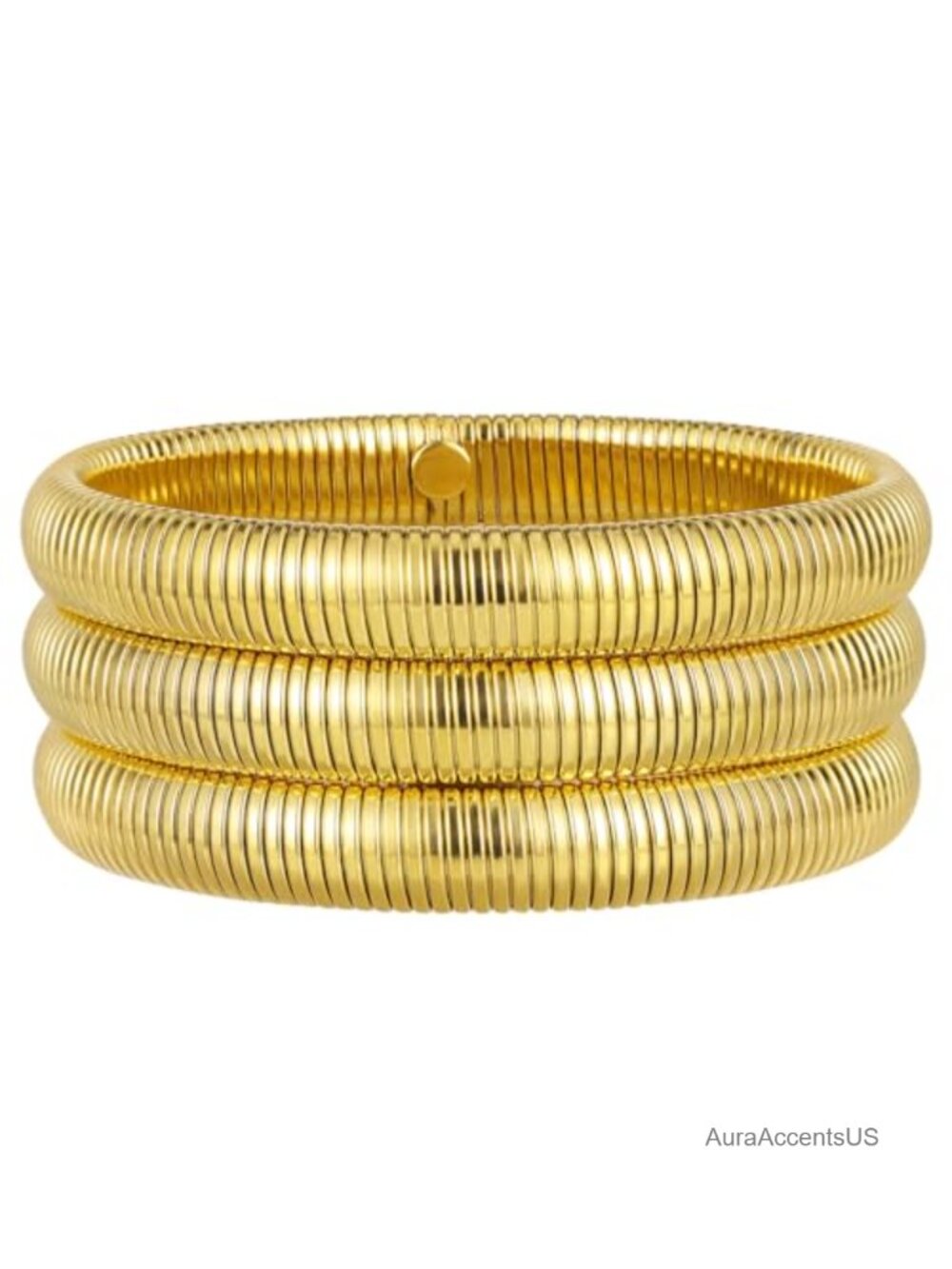 Emibele Gold Bangles Bracelet Set for Women, 18K Gold Plated Stainless Steel